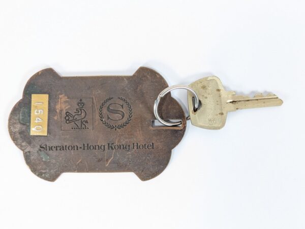 Vintage Sheraton-Hong Kong Hotel Room Key and Fob Metal Tag Number 1540 Colle...