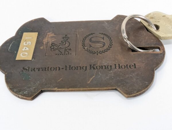 Vintage Sheraton-Hong Kong Hotel Room Key and Fob Metal Tag Number 1540 Colle...