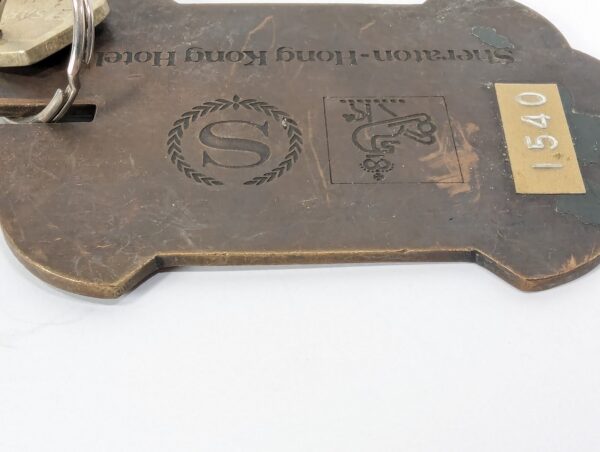 Vintage Sheraton-Hong Kong Hotel Room Key and Fob Metal Tag Number 1540 Colle...