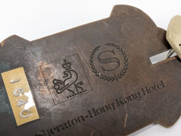 Vintage Sheraton-Hong Kong Hotel Room Key and Fob Metal Tag Number 1540 Colle...