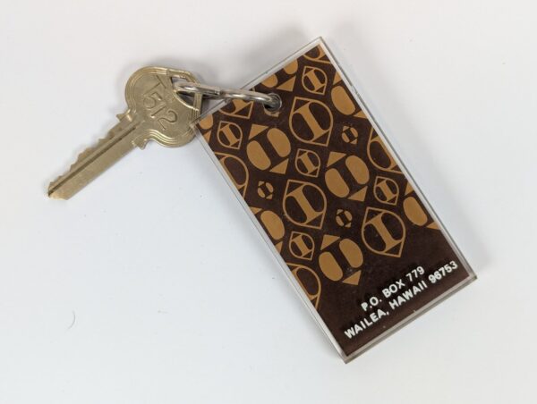 Vintage Maui Inter-Continental Wailea Hotel Room Key & Acrylic Keychain 1970s
