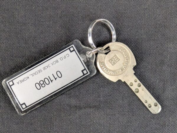 Vintage 1980s Seoul Korea X-Key Hotel Room Key with Identification Tag Metal