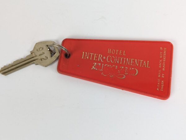 Hotel Inter-Continental Auckland Plastic Room Key Fob Vintage Souvenir Collec...