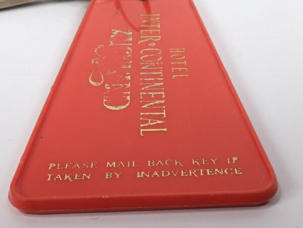 Hotel Inter-Continental Auckland Plastic Room Key Fob Vintage Souvenir Collec...