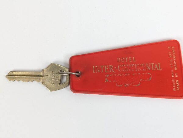 Hotel Inter-Continental Auckland Plastic Room Key Fob Vintage Souvenir Collec...