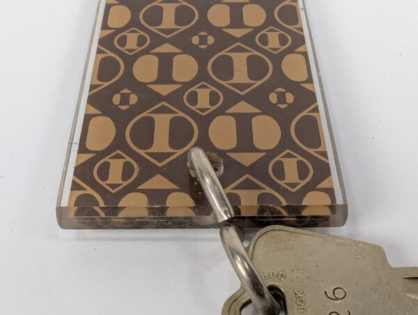 Vintage Hotel Ivoire Abidjan Room Key with Arrow Lock Corp Acrylic Keychain Fob