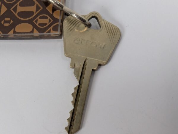 Vintage Hotel Ivoire Abidjan Room Key with Arrow Lock Corp Acrylic Keychain Fob