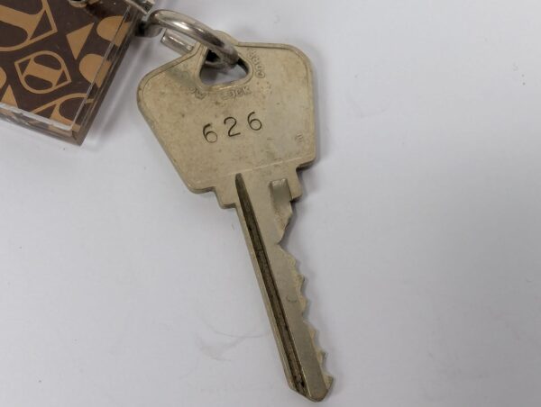 Vintage Hotel Ivoire Abidjan Room Key with Arrow Lock Corp Acrylic Keychain Fob