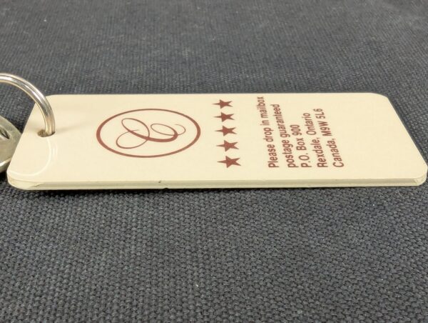 Vintage Dominion Lock Co Canadian Hotel Room Key with Identification Fob Hard...