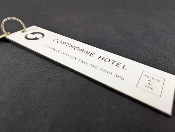 Copthorne Hotel Room Key and Fob Set Union Parkes Metal Key White Fob Good Cond