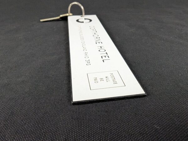Copthorne Hotel Room Key and Fob Set Union Parkes Metal Key White Fob Good Cond