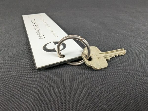 Copthorne Hotel Room Key and Fob Set Union Parkes Metal Key White Fob Good Cond