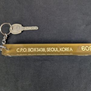 Seoul Korea Hotel Room Key and Acrylic Keychain Vintage Hospitality Collect...