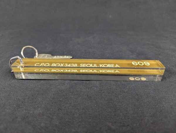 Seoul Korea Hotel Room Key and Acrylic Keychain Vintage Hospitality Collect...