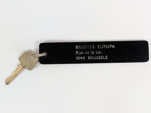 Vintage Brussels Europa Hotel Room Key with Plastic Fob Union Brand Collectible