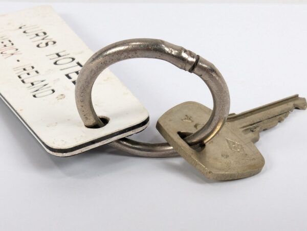 Vintage Jurys Hotel Limerick Ireland Room Key and Fob Two-Sided Black and White