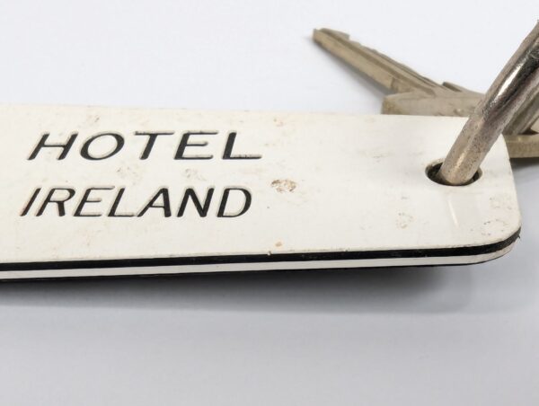 Vintage Jurys Hotel Limerick Ireland Room Key and Fob Two-Sided Black and White