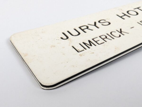 Vintage Jurys Hotel Limerick Ireland Room Key and Fob Two-Sided Black and White