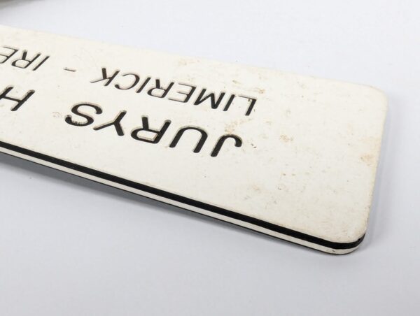 Vintage Jurys Hotel Limerick Ireland Room Key and Fob Two-Sided Black and White