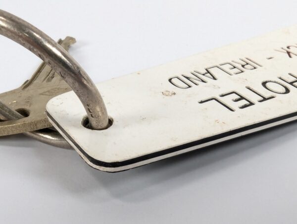Vintage Jurys Hotel Limerick Ireland Room Key and Fob Two-Sided Black and White