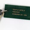 Vintage Thistle Hotels Edinburgh Room Key and Green Acrylic Fob Set A21 Good