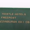 Vintage Thistle Hotels Edinburgh Room Key and Green Acrylic Fob Set A21 Good
