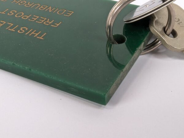 Vintage Thistle Hotels Edinburgh Room Key and Green Acrylic Fob Set A21 Good