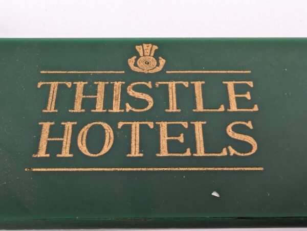 Vintage Thistle Hotels Edinburgh Room Key and Green Acrylic Fob Set A21 Good