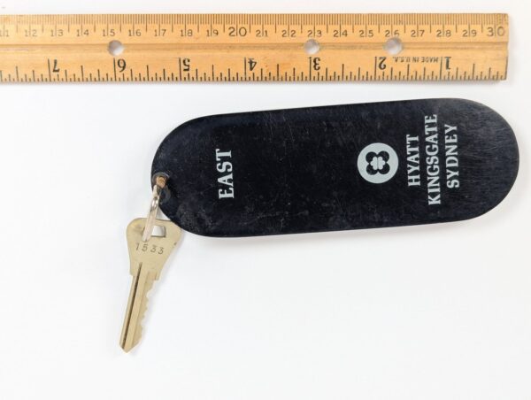 Vintage Hyatt Kingsgate Sydney Hotel Room Key and Weiser Metal Fob Collectible