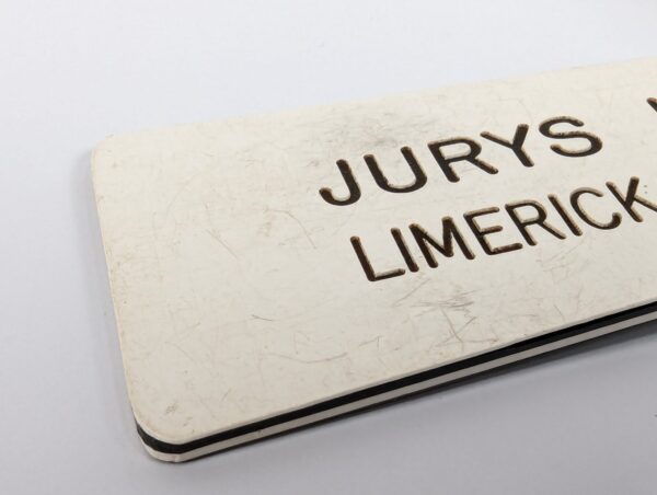 Vintage Jurys Hotel Limerick Ireland Room Key Fob Sargent Black White Metal Ring