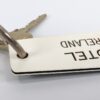 Vintage Jurys Hotel Limerick Ireland Room Key Fob Sargent Black White Metal Ring