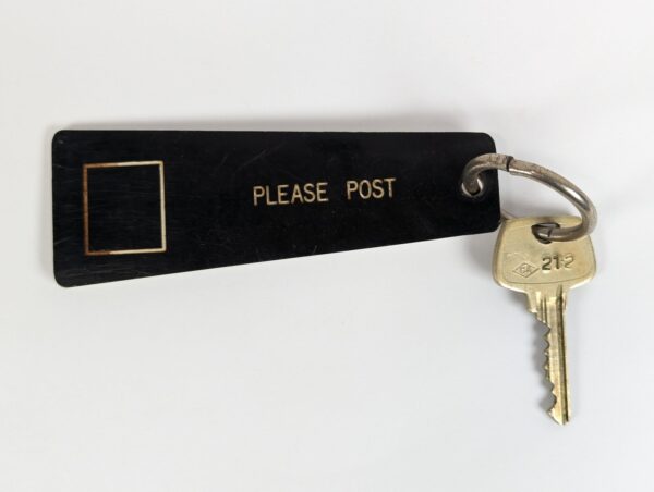Vintage Jurys Hotel Limerick Ireland Room Key Fob Sargent Black White Metal Ring