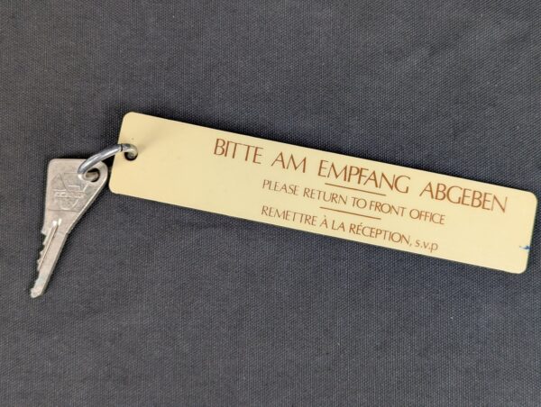 Vintage 1980s Germany Hotel Room Key and Fob Vachette and Orba Branding Colle...