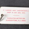 Vintage Sheraton Hotels & Motor Inns Bordentown NJ Hotel Room Key and Fob Mid...