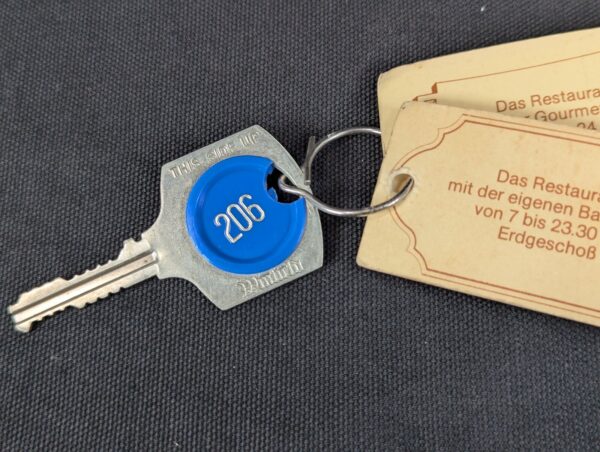 Winfield Hotel Room Key with Promotional Tag Blue Plastic Insert Collectible