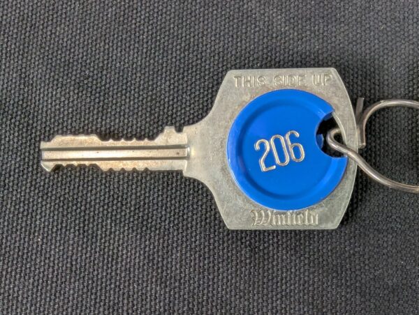 Winfield Hotel Room Key with Promotional Tag Blue Plastic Insert Collectible