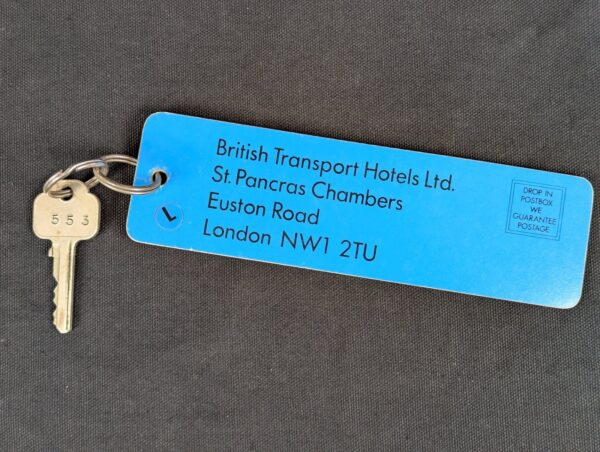 Vintage British Transport Hotels Ltd Hotel Room Key and Fob Mid-Century Colle...