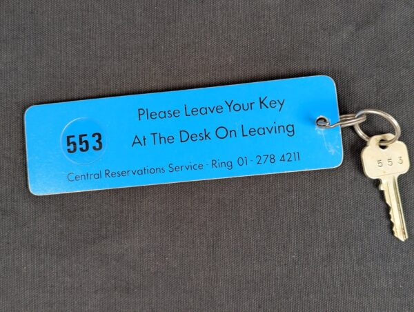 Vintage British Transport Hotels Ltd Hotel Room Key and Fob Mid-Century Colle...