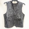 Vintage 1990s Leather Works Patchwork Leather Vest Men's Size Large Brown Snap