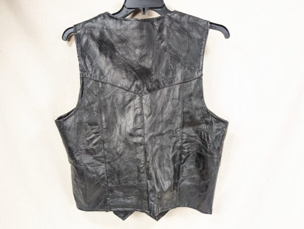 Vintage 1990s Leather Works Patchwork Leather Vest Men's Size Large Brown Snap