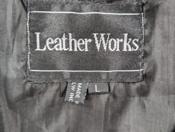 Vintage 1990s Leather Works Patchwork Leather Vest Men's Size Large Brown Snap