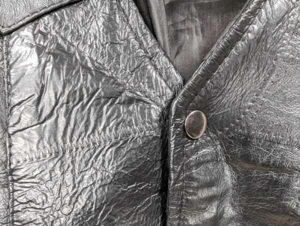 Vintage 1990s Leather Works Patchwork Leather Vest Men's Size Large Brown Snap