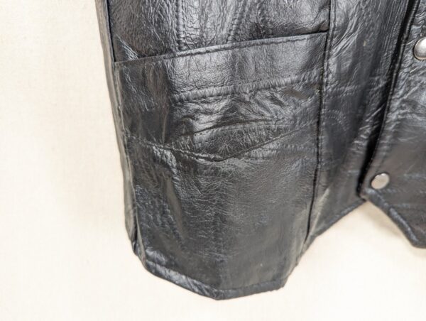 Vintage 1990s Leather Works Patchwork Leather Vest Men's Size Large Brown Snap