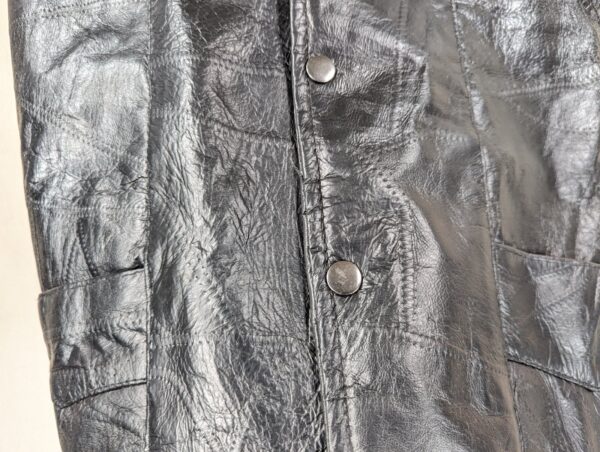 Vintage 1990s Leather Works Patchwork Leather Vest Men's Size Large Brown Snap
