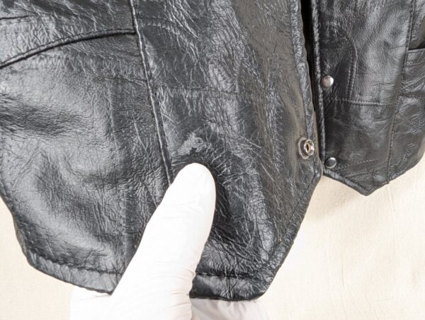Vintage 1990s Leather Works Patchwork Leather Vest Men's Size Large Brown Snap