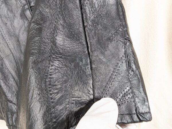 Vintage 1990s Leather Works Patchwork Leather Vest Men's Size Large Brown Snap