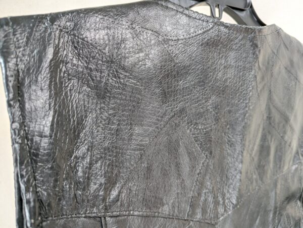 Vintage 1990s Leather Works Patchwork Leather Vest Men's Size Large Brown Snap