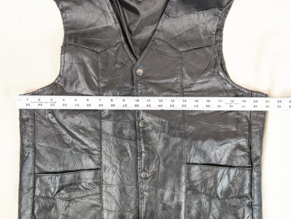 Vintage 1990s Leather Works Patchwork Leather Vest Men's Size Large Brown Snap