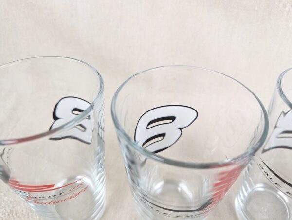 10-1039.jpg Budweiser Dale Earnhardt Jr #8 NASCAR Pint Glasses Set of 4 Red White 2000s Bar