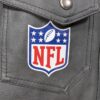 10-1047.jpg Minnesota Vikings NFL Faux Leather Moto Jacket Size Large Team Logos Zip Pockets